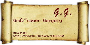 Grünauer Gergely névjegykártya